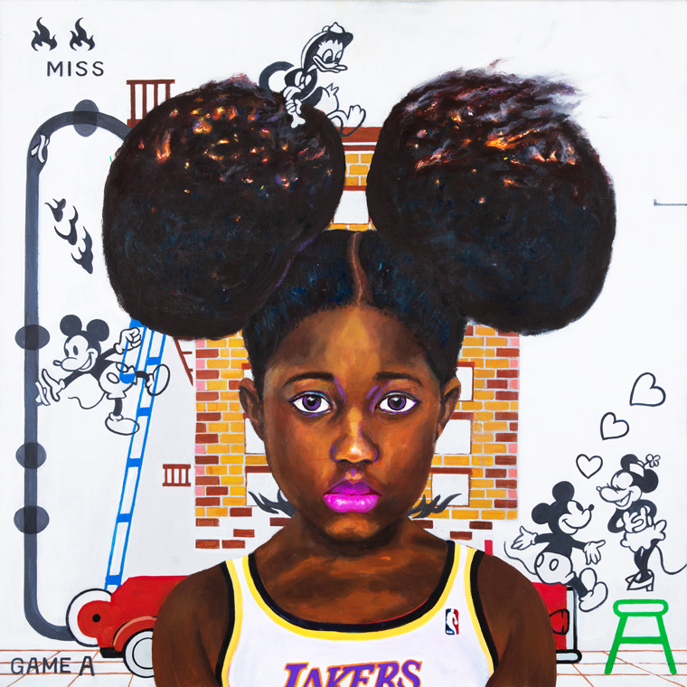 MICKEY AND DONALD 2021, 65.2 x 65.2 cm, acrylic on canvas