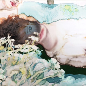 I am powerless, 91.5 × 117 cm, ink on satin fabric, 2023