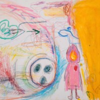 火防女(ひもりめ) 2023 火防女(ひもりめ) 2023, 60.7 x 72.5 cm, キャンバスに色鉛筆, クレヨン, 油彩