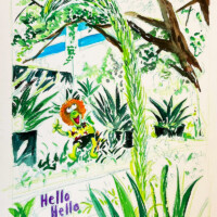 El Dios Tequila 2024 El Dios Tequila 2024, 38.6 x 26.7 cm, mixed media on paper