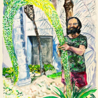 El Dios Tequila 2024 El Dios Tequila 2024, 38.6 x 26.7 cm, mixed media on paper