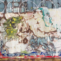 ファンタジア 2024 ファンタジア 2024, 90.9 × 116.7 cm, サテン生地にインク