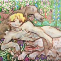 My strengths, 2025 My strengths, 2025, 60.6 × 72.7 cm, ink on satin fabric