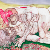 By My Own Hands 2023 By My Own Hands 2023, 96.9 × 130.3 cm, ink on satin fabric